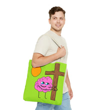 Front view of Bible verse tote bag 